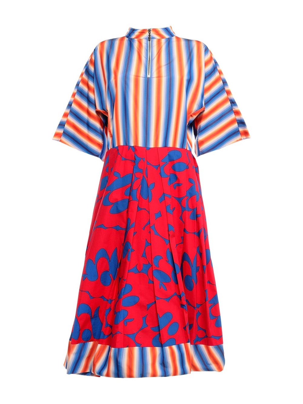 Nwt Marni Red and Blue Patterned Dress with Silk tie scarf